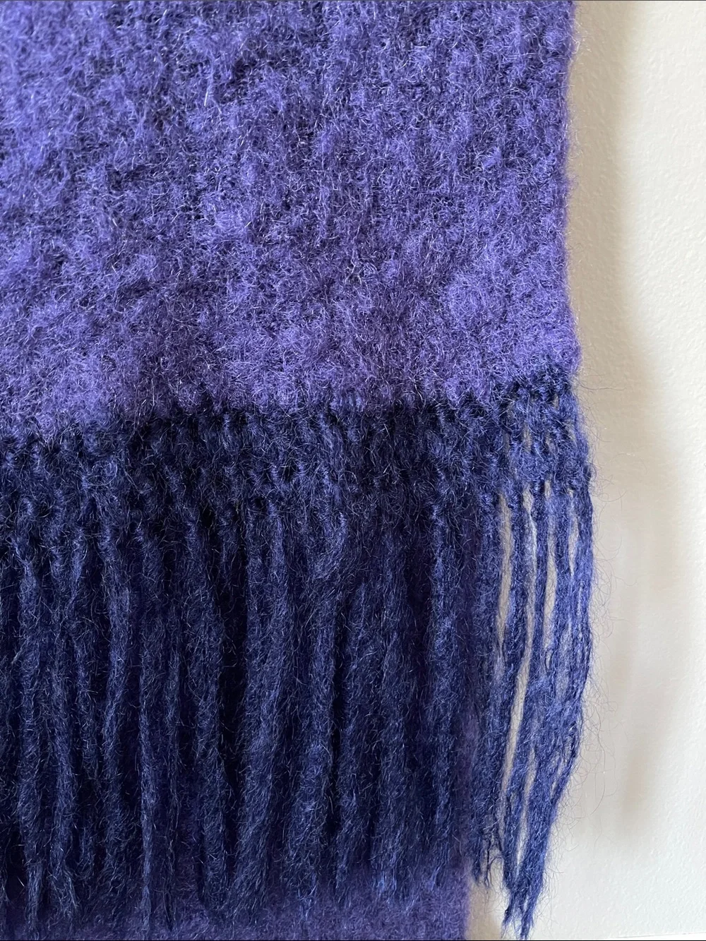 Purple Fringe Knit Scarf